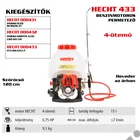 Kép 2/9 - HECHT 433 Benzinmotoros permetező, 4 ütemű, 26cm3, 1Le, tartály: 15 liter, dugatyús szivattyúval