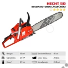 Kép 2/9 - HECHT 50 Benzinmotoros láncfűrész, 50 cm3, 2.9 Le, lánc 325"-1.5-66 szem, vezető 40cm