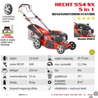 Kép 2/13 - HECHT 554SX 5IN1 Benzinmotoros önjáró fűgyűjtős fűnyíró, 53cm, OHV 224cm3, oldalkidobó, mulcsbetét