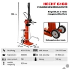 Kép 2/7 - HECHT 6160 álló rönkhasító, 16 tonna, 400V, 4000W, hossz: 100cm-ig