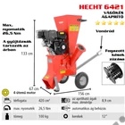 Kép 2/7 - HECHT 6421 Benzinmotoros ágaprító, komposztáló, forgókéses, OHV389cm3, ágátmérő: 8.9cm