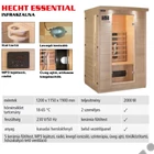 Kép 2/16 - HECHT ESSENTIAL infra szauna 2 személyes, 5 kerámia fűtőtest, 2000W - CSAK SZEMÉLYES ÁTVÉTELLEL