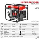 Kép 2/5 - HECHT GG 3300 Egyfázisú áramfejlesztő, 230V, Max: 3000W, 11,3A, Motor: OHV, 208cm3, AVR feszültségszabályzó