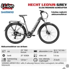 Kép 2/16 - HECHT LEONIS GREY Elektromos kerékpár, e-bike, 29", 36V, 14.5 Ah, Shimano váltó, tárcsafék