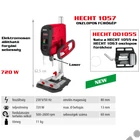 Kép 1/2 - HECHT 1057 elektromos oszlopos fúró, 720W, 13mm fogaskoszorús tokmány, 500-2600 fordulat