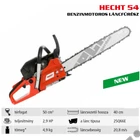 Kép 1/2 - HECHT 54 Benzinmotoros láncfűrész, 50 cm3, 2.9 Le, lánc 325"-1.5-66 szem, vezető 40cm