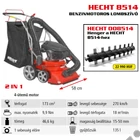 Kép 2/9 - HECHT 8514 benzinmotoros lombszívó, lombfúvó, OHV173cm3, 270km/h, Önjáró 4 kereses, gyűjtőzsák