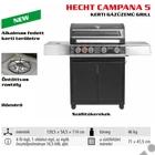Kép 1/2 - HECHT CAMPANA 5 kerti gázüzemű grill, 16,5 kW, 4+1 égőfej, Sütőfelület: 71x41.5cm