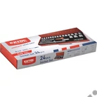 Kép 2/5 - EXTOL premium dugókulcs készlet, CV., racsnis 45fog ; 1/2" 24db, 10-32mm, fém doboz