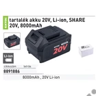 Kép 2/3 - EXTOL premium akkumlátor 20V, 8.0 Ah, SHARE 20V tipusú gépekhez