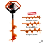 Kép 1/5 - RURIS TT 14 benzinmotoros földfúró, gödörfúró, 68cm3, 3.0Le, 150mm, 200mm, 250mm fúrószárral