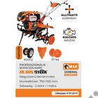 Kép 2/11 - RURIS 918K Benzinmotoros kapálógép, rotációs kapa, 460cm3, 2x4 kapatag, 2+1 sebesség, +gumikerék, + nyító eke, + 20 kg keréksúly