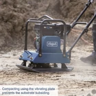 Kép 4/5 - Scheppach HP 2200s lapvibrátor, Motor: Loncin 196cm3, 25kN, 55x44cm, 102kg, szállítókerék, gumilap