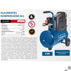 Kép 2/10 - Scheppach HC 30 OX olajmentes kompresszor, 200l/perc 8bar, tartály 24L, 230V 1100W,