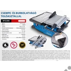 Kép 2/8 - Scheppach WTS 2000 elektromos vizes csempevágó, 900W, 230V, 180mm tárcsaátmérő tolóasztallal