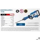 Kép 2/5 - Scheppach AB 1700 elektromos bontókalapács, 1700W, ütés ereje: 50J , Hatszög tokmány, tartozékok