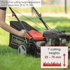 Kép 2/5 - Scheppach MP 132-42 Benzinmotoros fűgyűjtős fűnyíró, 42cm, OHV 132cm3, csapágyazott kerék