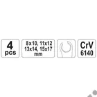 Kép 3/4 - YATO Fékcsőkulcs készlet 4 részes 8-17 mm ipari CrV 6140