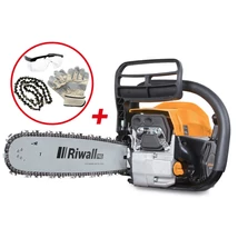 Riwall RPCS 5140 SET Benzinmotoros láncfűrész 49cm3, 2.7 Le, lánc 325"-1.5-64 szem, vezető 40cm +tartalék lánc
