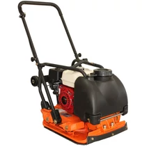 BISONTE PC90-H lapvibrátor, Honda GX160, 5.5 Le, 13.0 kN, 35x50cm, 95 kg, kerékszett, víztartály