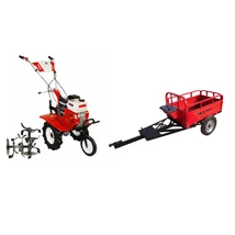 Bisonte BTA-750 Benzinmotoros kapálógép, rotációs kapa, 7 Le, 212cm3, 2x3 kapatag, 2+1 sebesség, járókerék +BTA-500R pótkocsi