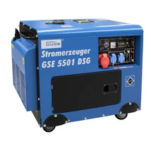 Güde GSE 5501 DSG Áramfejlesztő háromfázisú diesel 418cm3, 1 fázis 3,3kW, 3 fázis 5,0 kW, elektromos indítás, AVR (akkumlátor nélkül)