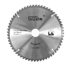 Güde körfűrészlap fához, 210x30x2,6mm, Z60 fogas, GKS210, GKS1100, GTK2100,GRK2134.1 (HM keményfém lapkás, VIDIA)
