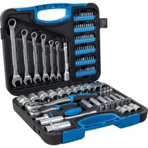 Güde GWZK 104 dugókulcskészlet, szerszámkészlet, 104db, 1/4"+1/2" CV.; dugókulcsok, racsnis kar, villás kulcsok, BIT-ek