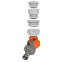 Gardena gyorscsatlakozó apa elem, csapelem 1/2"-21mm, 3/4"-26,5mm belső, 1"-33,3mm belső menettel, Csuklós, OGS (Originalt Gardena System)