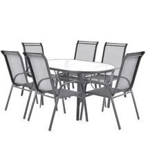 HECHT EKONOMY SET 6 kerti bútor szet, kerti asztal 6 kerti szék (csak Andornaktálya-i telephelyi átvétellel)