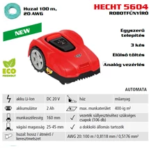 HECHT 5604 fűnyíró robot, 20V, 2Ah, 400m2, 100 méter telepítő huzal