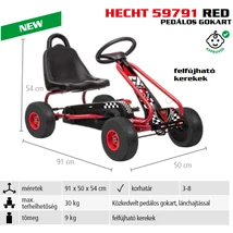HECHT 59791 RED pedálos gokart, piros, 3-8 éves korig, Max: 30kg
