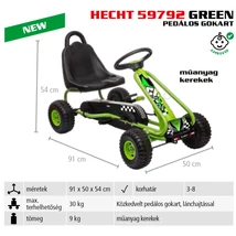HECHT 59792 GREEN pedálos gokart, zöld, 3-8 éves korig, Max: 30kg