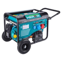 Heron 8896327 benzin és gázmotoros egy és háromfázisú áramfejlesztő, Max: 8,0kVA/400V, 3X12.2Amper 6.8kVA/230V, 26.0 Amper, Motor: 460.0 cm3, AVR feszültségszabályzó, TÁVÍRÁNYÍTHATÓ