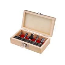 EXTOL premium felsőmaró klt.  5db (fa dobozban) ; 8mm-es befogással, keményfém lapkás