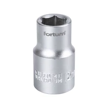 FORTUM Dugókulcs betét, 1/2" csatlakozó, 12mm, hatszög, hossza: 38mm, anyag: 61CrV5, mattkróm