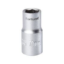 FORTUM Dugókulcs betét, 1/4" csatlakozó, 7mm, hatszög, hossza: 25mm, anyag: 61CrV5, mattkróm