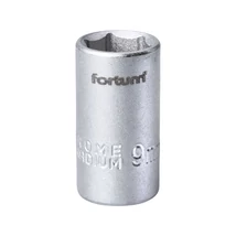 FORTUM Dugókulcs betét, 1/4" csatlakozó, 9mm, hatszög, hossza: 25mm, anyag: 61CrV5, mattkróm