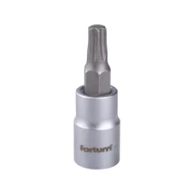 FORTUM Dugókulcs betét, 1/4" csatlakozó, TX27 Torx Bitfejjel, hossza: 37mm, anyag: 61CrV5/S2, mattkróm