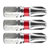 FORTUM 1/4" BIT behajtóhegy, PH3 Philips, 25mm-es , 3db, Anyaga: S2 acél, HRC 61-62