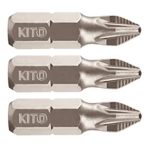 FORTUM 1/4" BIT behajtóhegy, PH2 Philips, 25mm-es , 3db, Anyaga: S2 acél, HRC 61-62, rovátkolt hegy