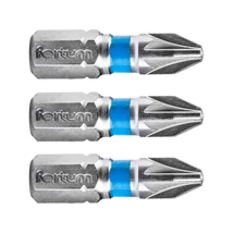 FORTUM 1/4" BIT behajtóhegy, PZ2 Pozidrive, 25mm-es , 3db, Anyaga: S2 acél, HRC 61-62