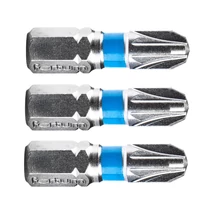 FORTUM 1/4" BIT behajtóhegy, PZ3 Pozidrive, 25mm-es , 3db, Anyaga: S2 acél, HRC 61-62