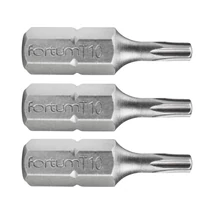 FORTUM 1/4" BIT behajtóhegy, TORX T10, belső Torx csavarokhoz, 3 db, hossza: 25mm, anyag: S2 acél, HRC 61-62