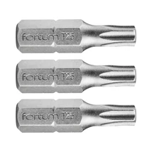 FORTUM 1/4" BIT behajtóhegy, TORX T25, belső Torx csavarokhoz, 3 db, hossza: 25mm, anyag: S2 acél, HRC 61-62