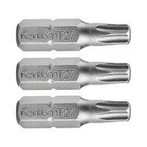FORTUM 1/4" BIT behajtóhegy, TORX T27, belső Torx csavarokhoz, 3 db, hossza: 25mm, anyag: S2 acél, HRC 61-62