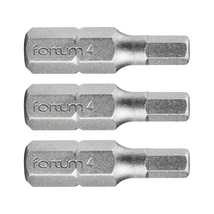 FORTUM 1/4" BIT behajtóhegy, HEX4 mm Imbusz, 25mm-es , 3db, Anyaga: S2 acél, HRC 61-62