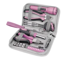 Extol Lady, rózsaszín, szerszámkészlet, 23db, 1/4";  4 dugófej (6-12mm), fogók, csavarhúzó markolat, mérőszalag, BIT-ek