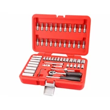 EXTOL premium dugókulcs készlet, 1/4", 57db-os, Méret: 4-14mm-ig, Anyaga: CrV +BITEK