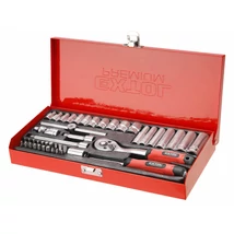 EXTOL premium dugókulcs készlet 1/4", 45db-os, Méret: 4-14mm-ig, Anyaga: CrV, hajtószár: 45 fogas